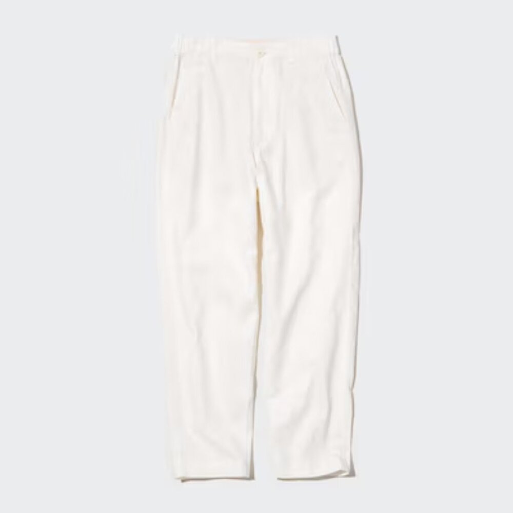 Uniqlo Women's Linen and Cotton White Trousers in M